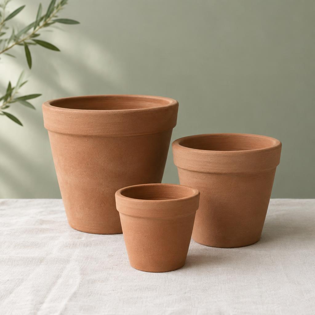 Living Terracotta Pot Set of Three plant